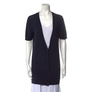 Theory Navy Cashmere V-Neck Sweater | SZ Large